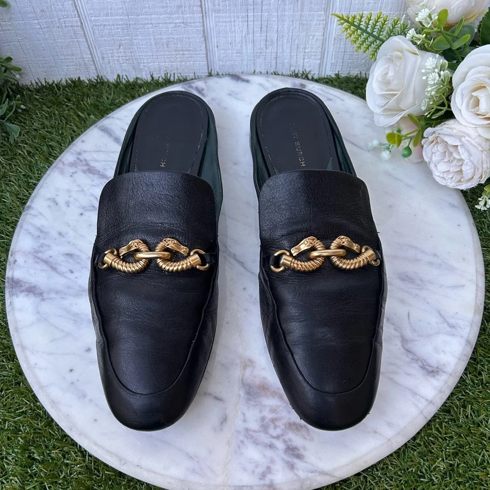 Tory Burch Jessa Backless Loafers Women  $298 Color: Perfect Black size 8.5